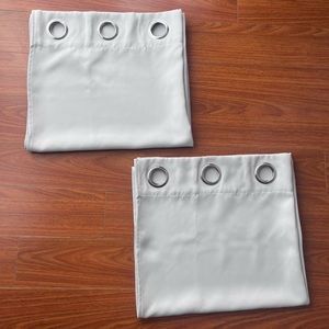 Quality Silky Blackout Grommets Curtains Light Gray Set 2 Panels 28 In X 45 In